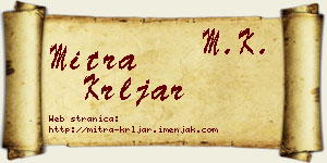 Mitra Krljar vizit kartica